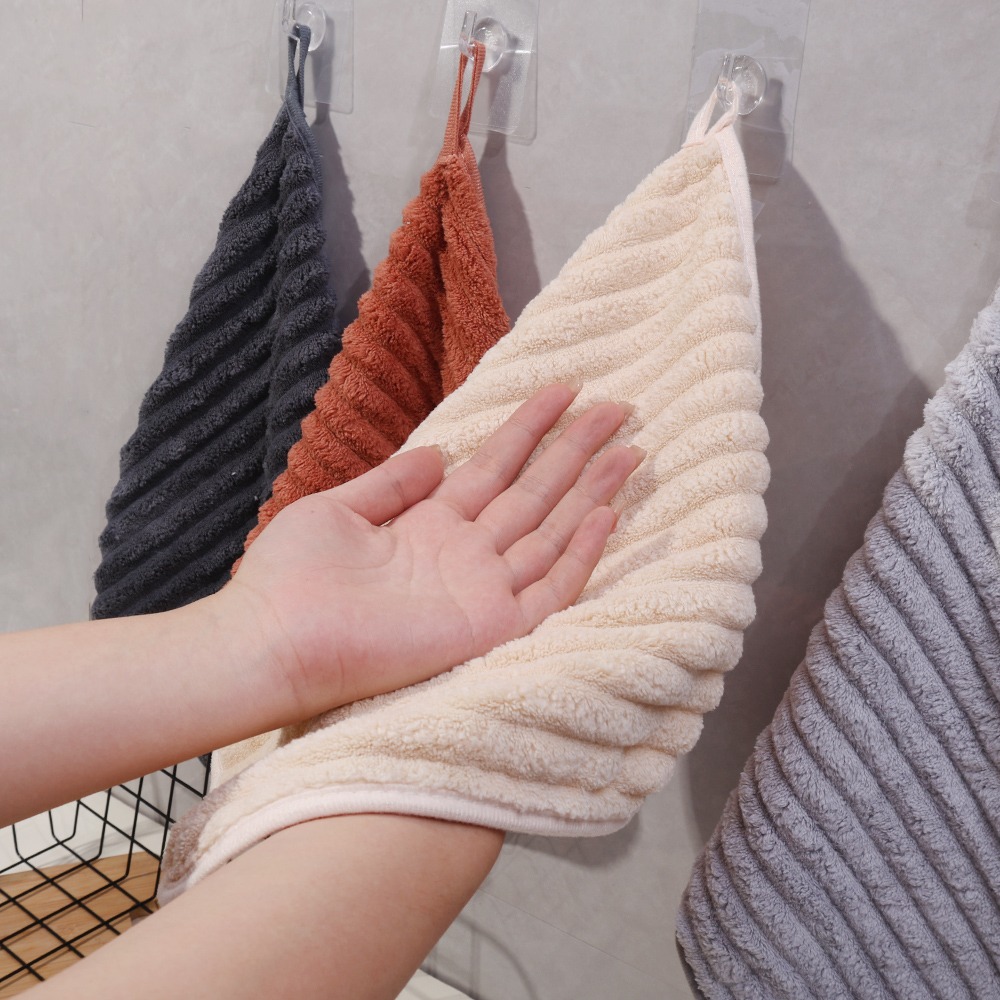 Toalla de limpieza de manos de lana Coral, toalla absorbente gruesa, pañuelo suave duradero, toalla para lavar platos de cocina, 5/1 Uds.
