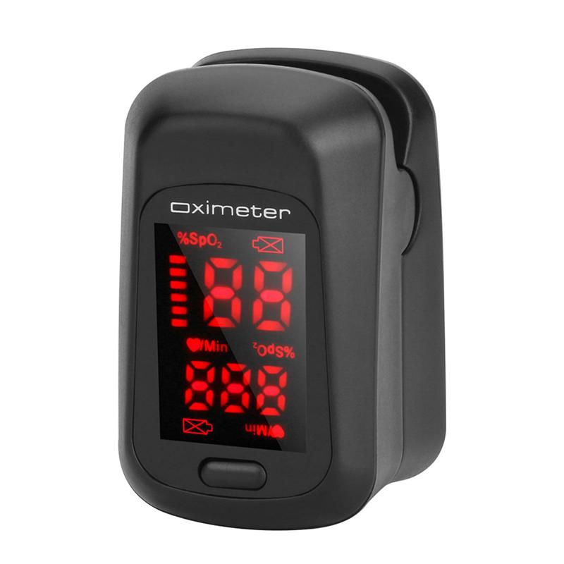 Digitalt pulsoximeter led oximetro blodilt pulsmåler spo 2 sundhedsmonitorer oximetro de dedo sundhedspleje oximeter: Sort