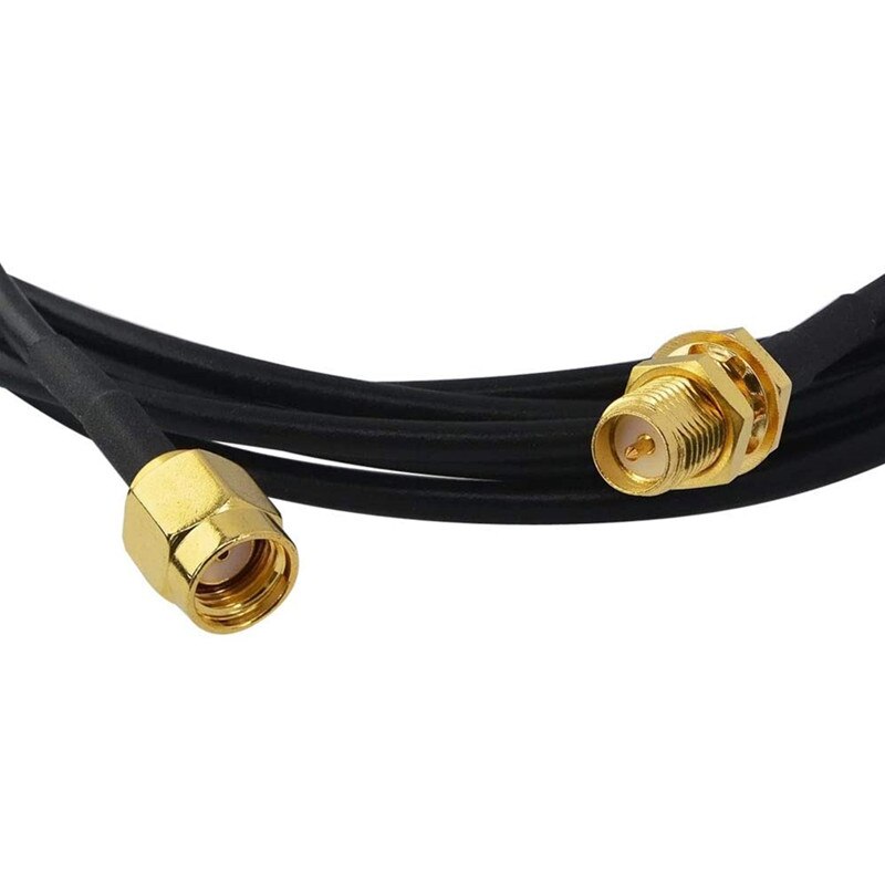 Coaxial Extension Cable RP-SMA male to RP-SMA female 5m Wire Antenna Cables RG58 black for WiFi antenne router or WiFi router