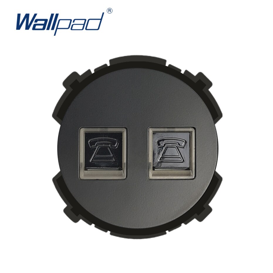 Wallpad 2 tel telefoon wandcontactdoos functietoets alleen zwakke stopcontacten cat 3: Zwart