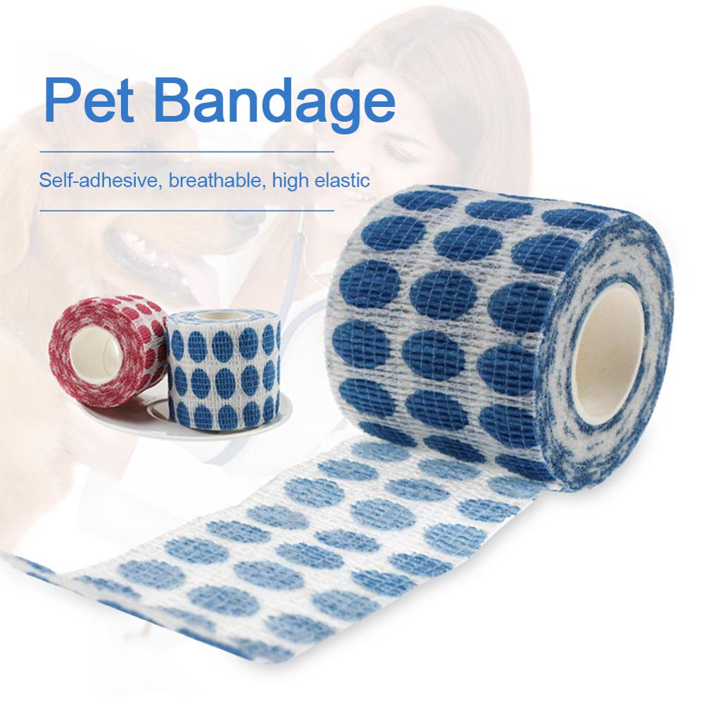 Zelfklevende Elastische Bandage Voor Pet Hond Kat Bandage Been Cover Protector Band Waterdicht Bandage Niet-geweven Samenhangende bandage