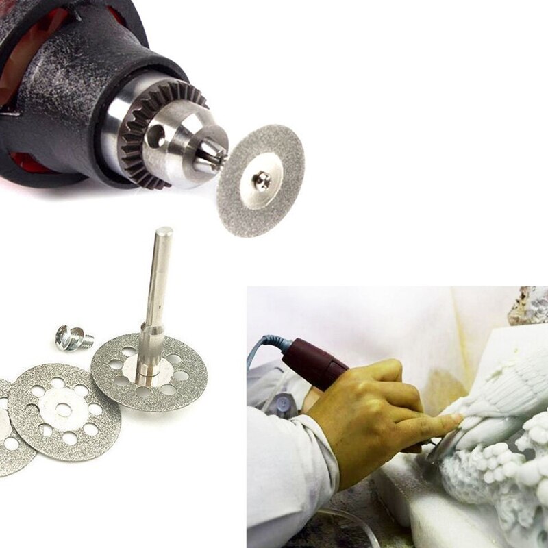 30 Stck Diamant Schneiden Rad (25Mm/20Mm/16Mm Jeder 10), Diamant Beschichtet Schneiden Rad und 6Stck m Dorn für Dreh Werkzeug