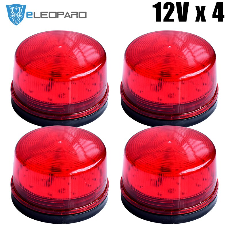 Eleopard rød led flash 12v 24v 220 sikkerhed lys alarm strobe advarsel alarm lampe singal for alarmsystem: Hvid