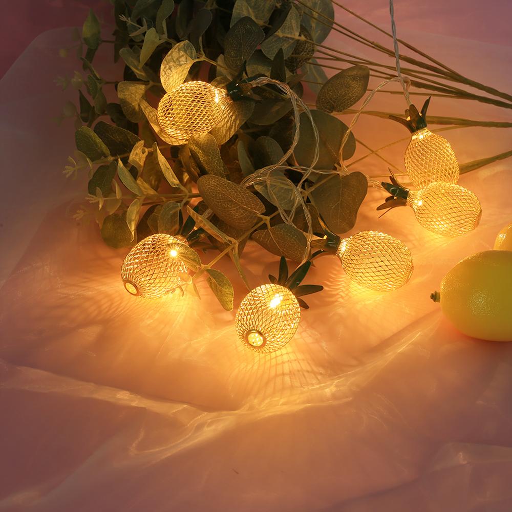 Retro Stijl Gouden Ananas String Lights 10LED USB Powered Verlichting voor Slaapkamer Bruiloft Verjaardag Party Decor