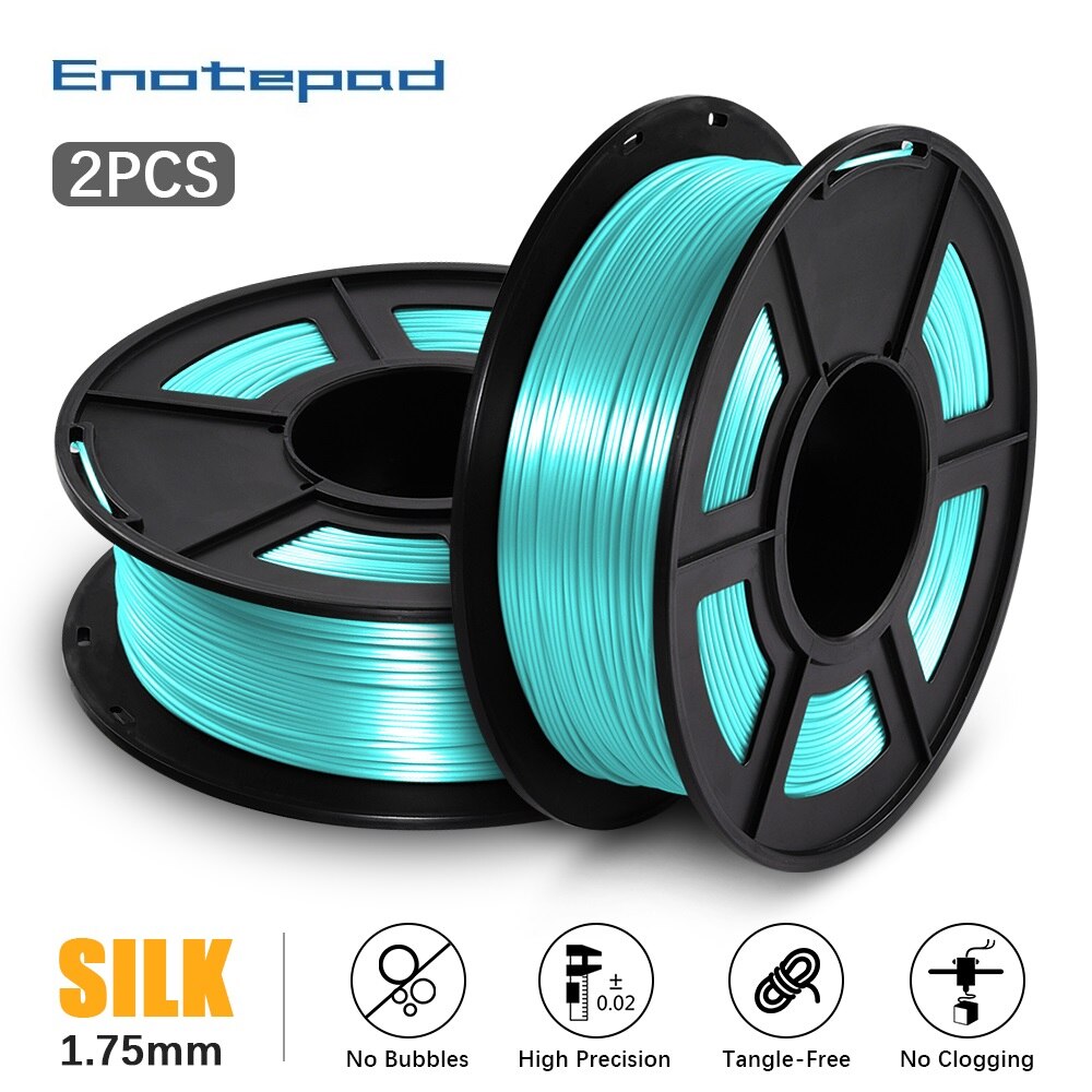 Enotepad PLA Silk filament for 3d filament silk rainbow 3D Printing Materials with Vacuum packaging fast: SILK-GN-2KG