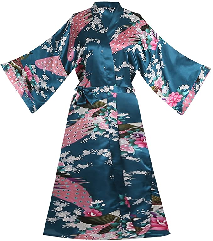 Zijde Satijn Bruiloft Bruid Bruidsmeisje Gewaad Bloemen Badjas Korte Kimono Robe Nacht Gewaad Badjas Mode Kamerjas Voor Vrouwen