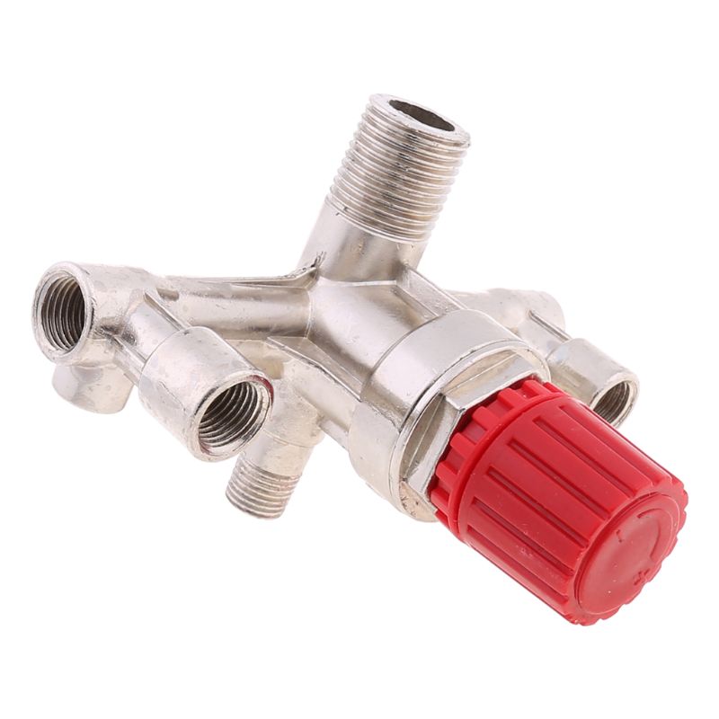 Dubbele Uitlaat Buis Legering Luchtcompressor Schakelaar Drukregelaar Valve Fitting 875F