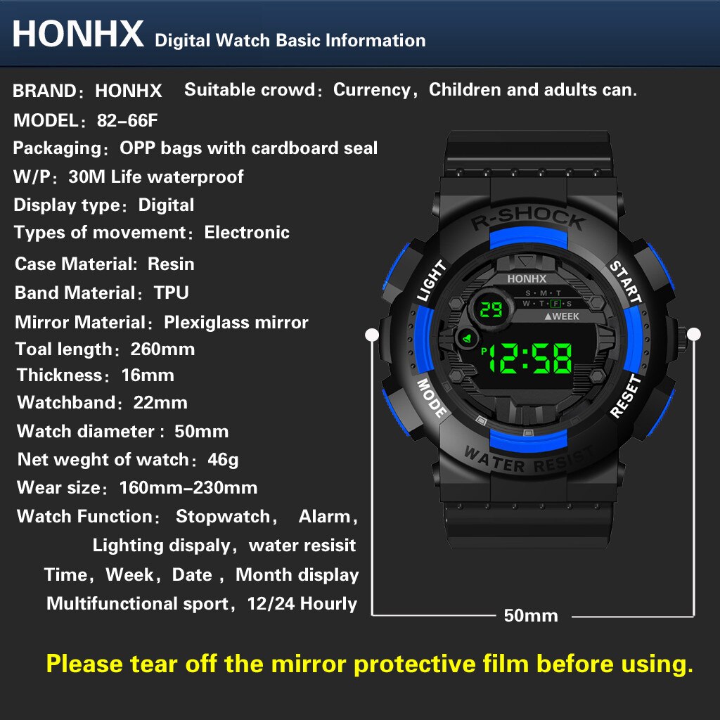 Luxury Waterproof Watches Mens Digital Led Watch Date Sport Men Outdoor Electronic Watch Multifunctional Relogio Masculino