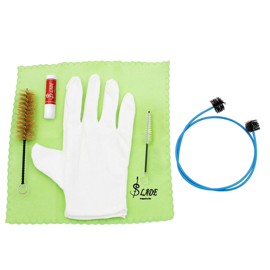 6 en 1 trompette/Trombone/corne/Tuba brosses trompette gants ensemble de lubrifiant en tissu