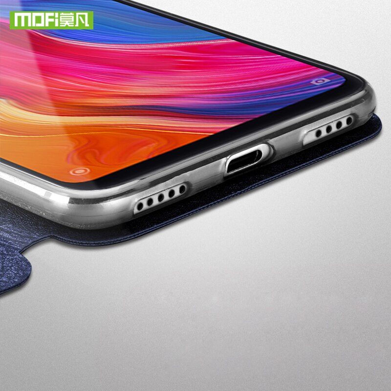 Voor xiaomi  mi 8 hoesje voor xiaomi  mi 8 lite hoesje siliconen flip leer voor xiaomi  mi8 hoesje originele mofi 360 schokbestendige hoes