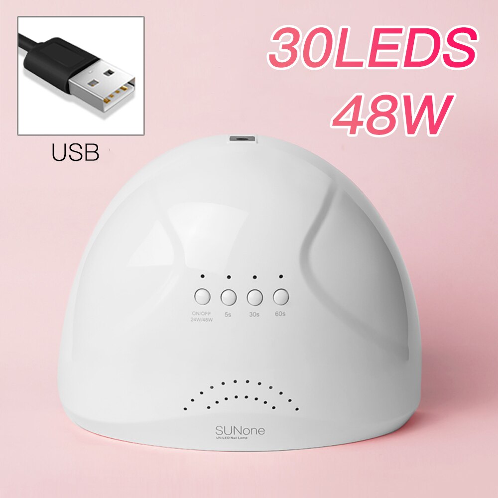 Usb Uv 30 Led Lamp 48W Nagels Droger Voor Nagels Droger Ijs Lamp Manicure Gel Nail Lamp drogen Lamp Voor Gel Vernis: White No Box