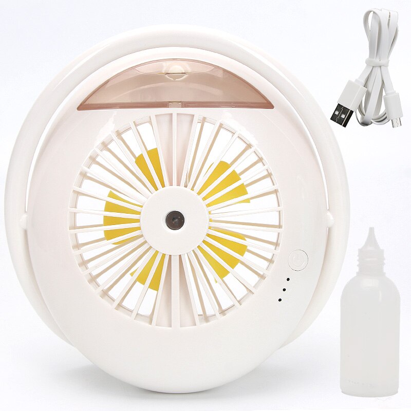 Draagbare Water Spray Mist Bureau Fans Elektrische Usb Oplaadbare Mini Ventilator Koeling Airconditioner Luchtbevochtiger Ventilator Voor Outdoor Speelgoed: White