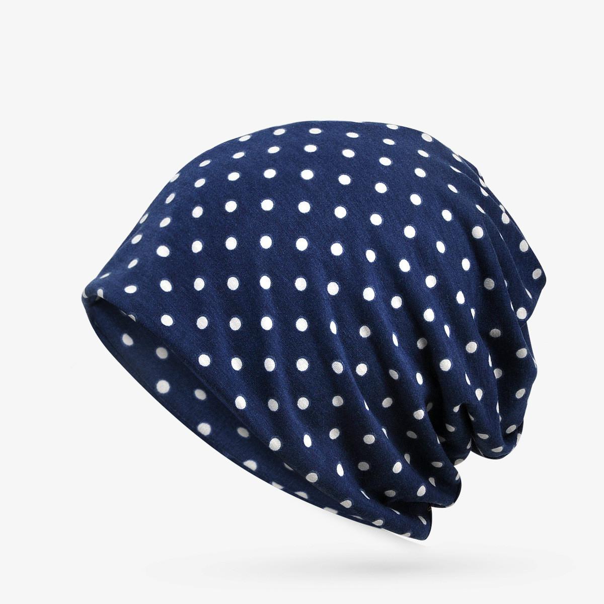 COKK de las mujeres sombrero de verano de algodón de patrón de punto Beanie sombreros para hombres y mujeres Gorros holgados solideos mujer hombre hueso Gorros: Azul