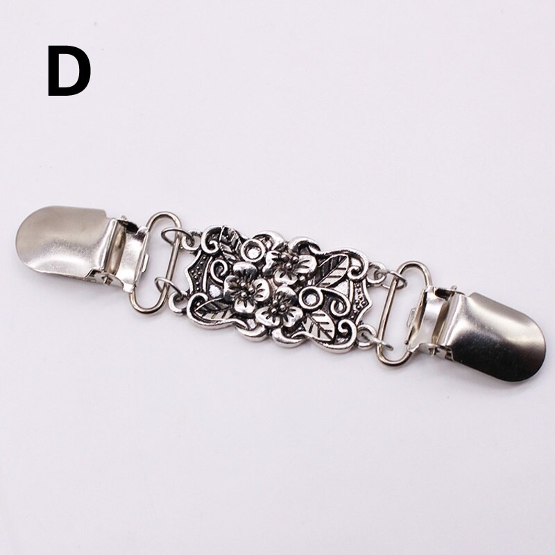 1PC Cardigan Shirt Clips Clasps Women Vest Sweater Shawl Duck Clips Flower Shaped Buckle Pins DIY Clothing Brooch Clasp: D