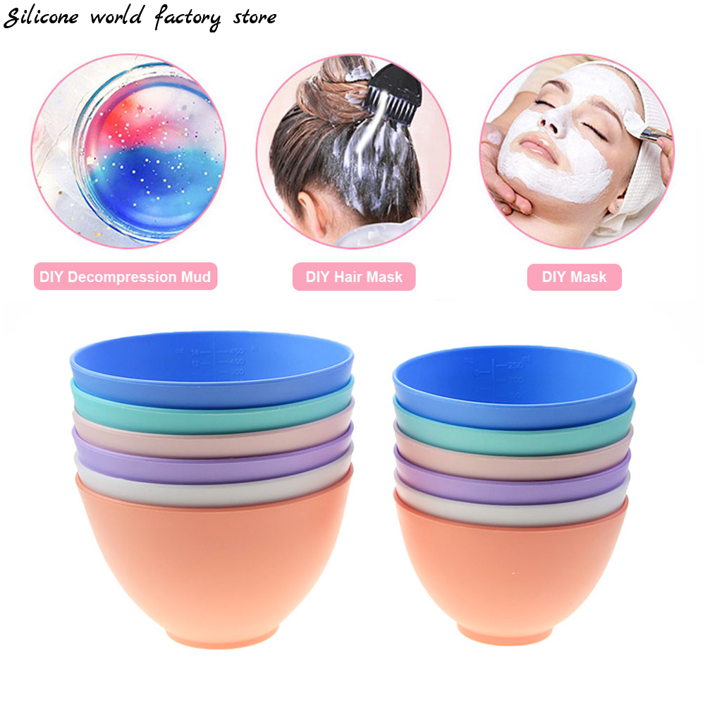 Silicone World 250/450ML Siliconen Masker Kom roeren kommen Vrouwen Gezichtsmasker Mengkom Gezichtshuidverzorgingstools DIY Beauty