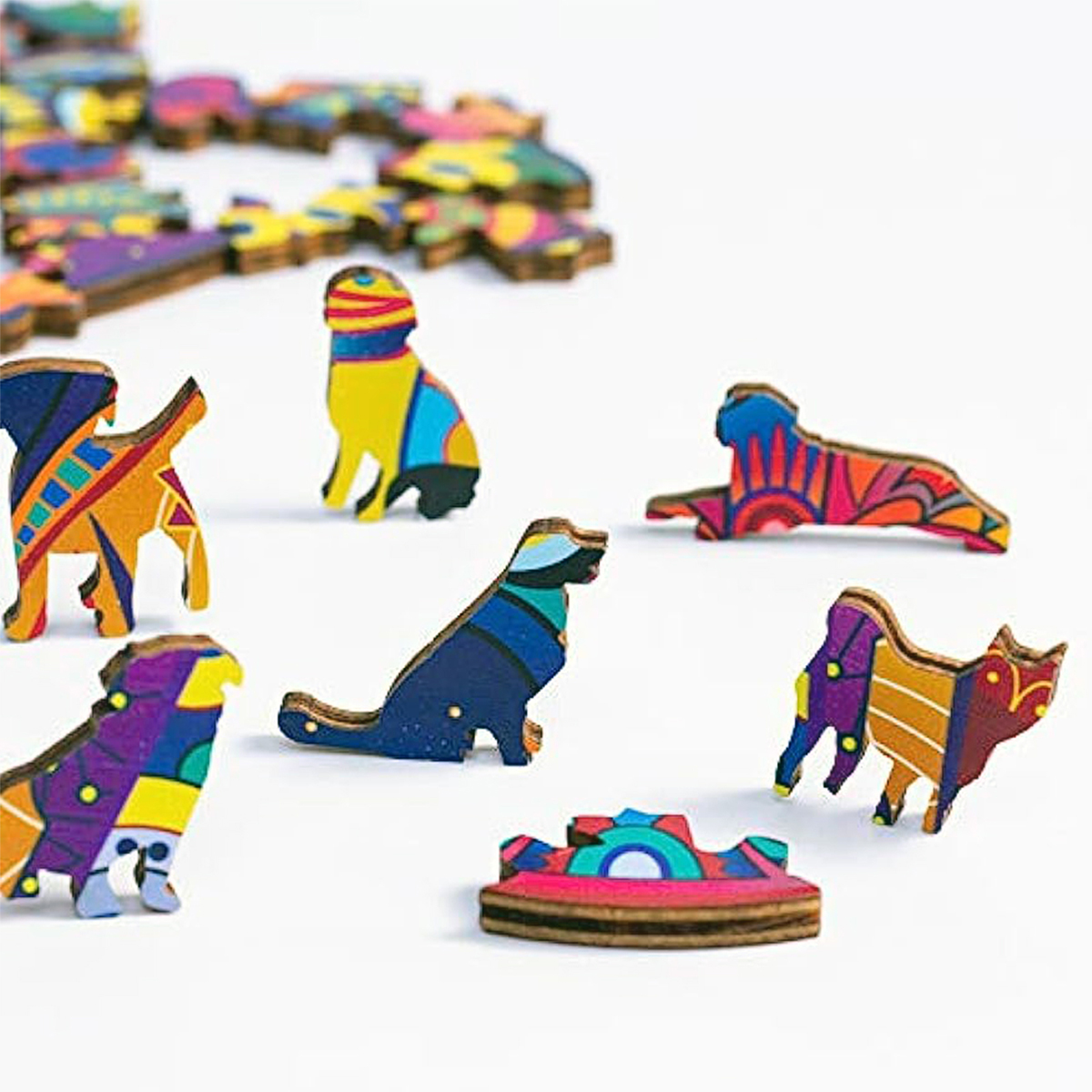 Unique Round Peacock Pattern Wooden Puzzle,Irregular Animal Shapes Jigsaw Puzzle,, The for Halloween, Christmas, Birthday