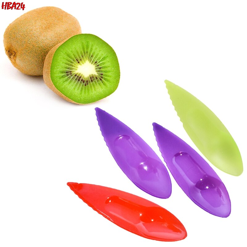 5pcs Kiwi Spoon Plastic Candy Color Kiwi Dig Scoop Vegetable Fruit Knife Slicer Peeler Cutter For Kitchen Kitchen Tools