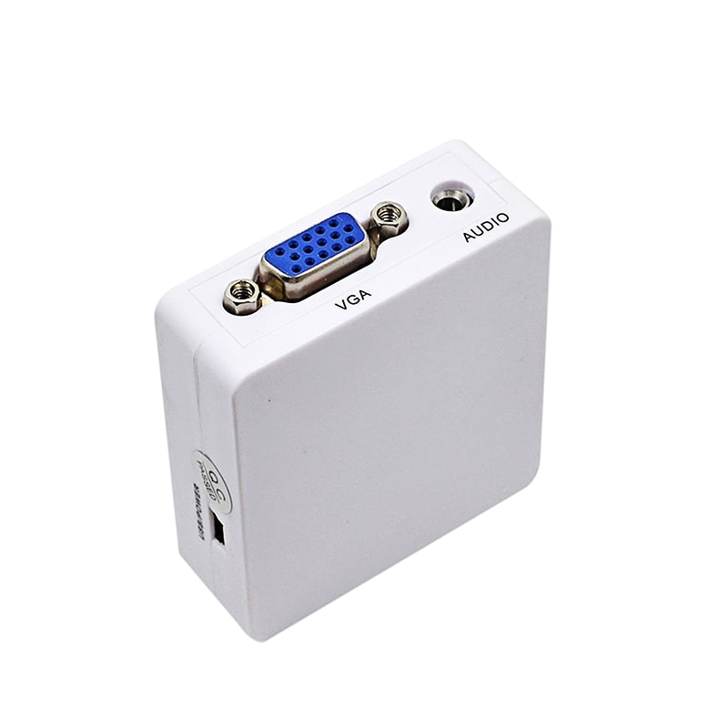 Mini hdmi-kompatibel til vga adapter  hd2 vga  av2hd med lydkonverter digital analog av/cvbs l/r audio 1080p til pc bærbar hdtv