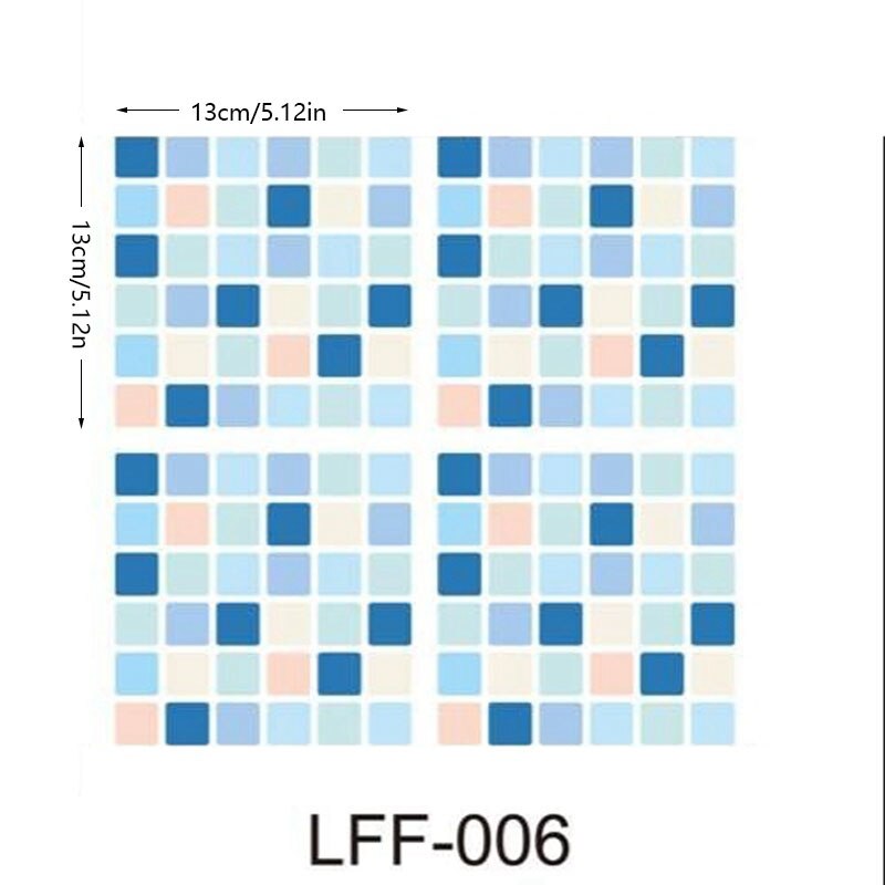 13*13cm 4 stk middelhavsstil retro fliser badeværelse køkken mosaik marokkansk arabisk wallstickers køkken backsplash selvklæbende: Lff 006
