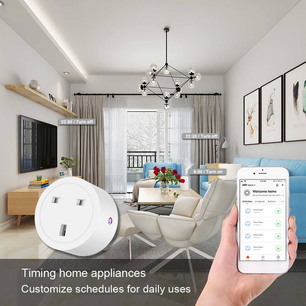 WiFi Smart Wireless Plug EU US UK Adaptor Remote Voice Control Power Energy Monitor Outlet Timer Socket for Alexa Google Home