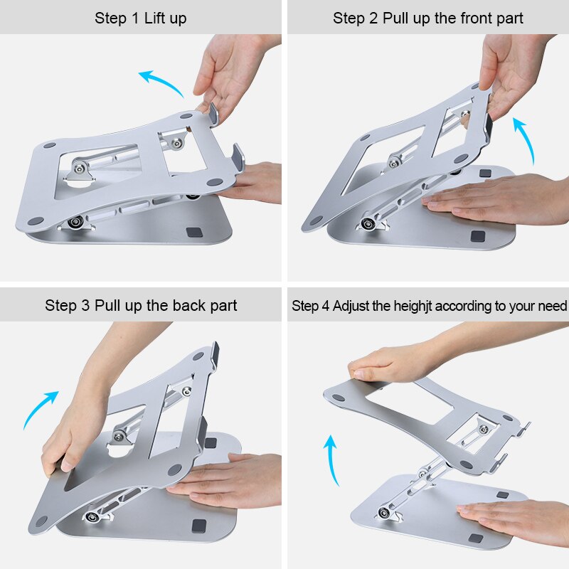 Verstellbarer laptopständer aus aluminiumlegierung, notebookhalterung, kompatibel mit 10-17- zoll-laptops, tragbar, geeignet für acer/lenovo/xiaomi