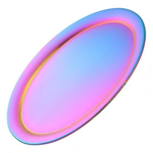 Unique Processing Stainless Steel Snack Dessert Dining Plate Family Party Supplies: Multicolor