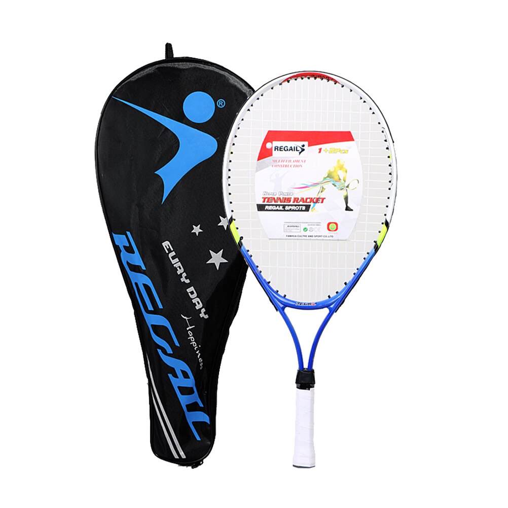 1 sæt legeret tennisracket med taske forældre-barn sportslegetøj til børn teenagere, der spiller udendørs (blå)