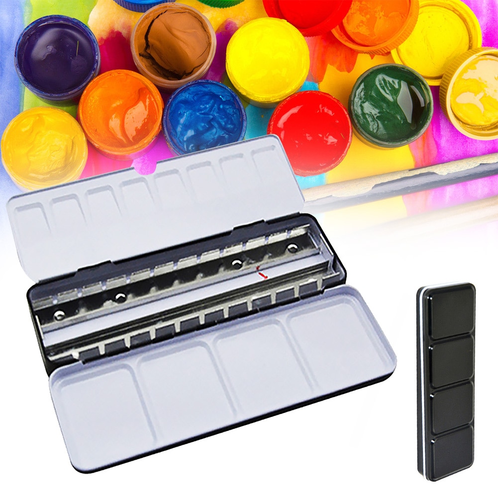Multifunctionele Solid Aquarel Diy Tekening Palet Verf Doos School Lege Tin Ijzer Volledige Pan Studenten Duurzaam Art Supplies
