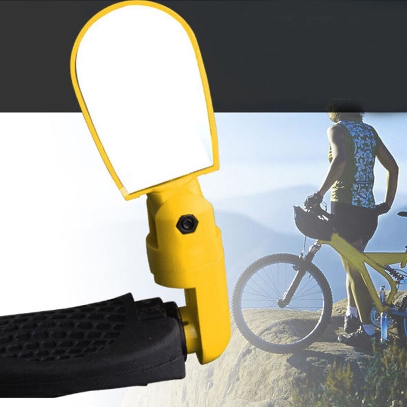 wioślarz górski i szosowy kierownica rowerowa z lusterkiem wstecznym 360 stopni swobody obrót koniec tylne tylne lustro akcesoria rowerowe dla obu płci: żółty