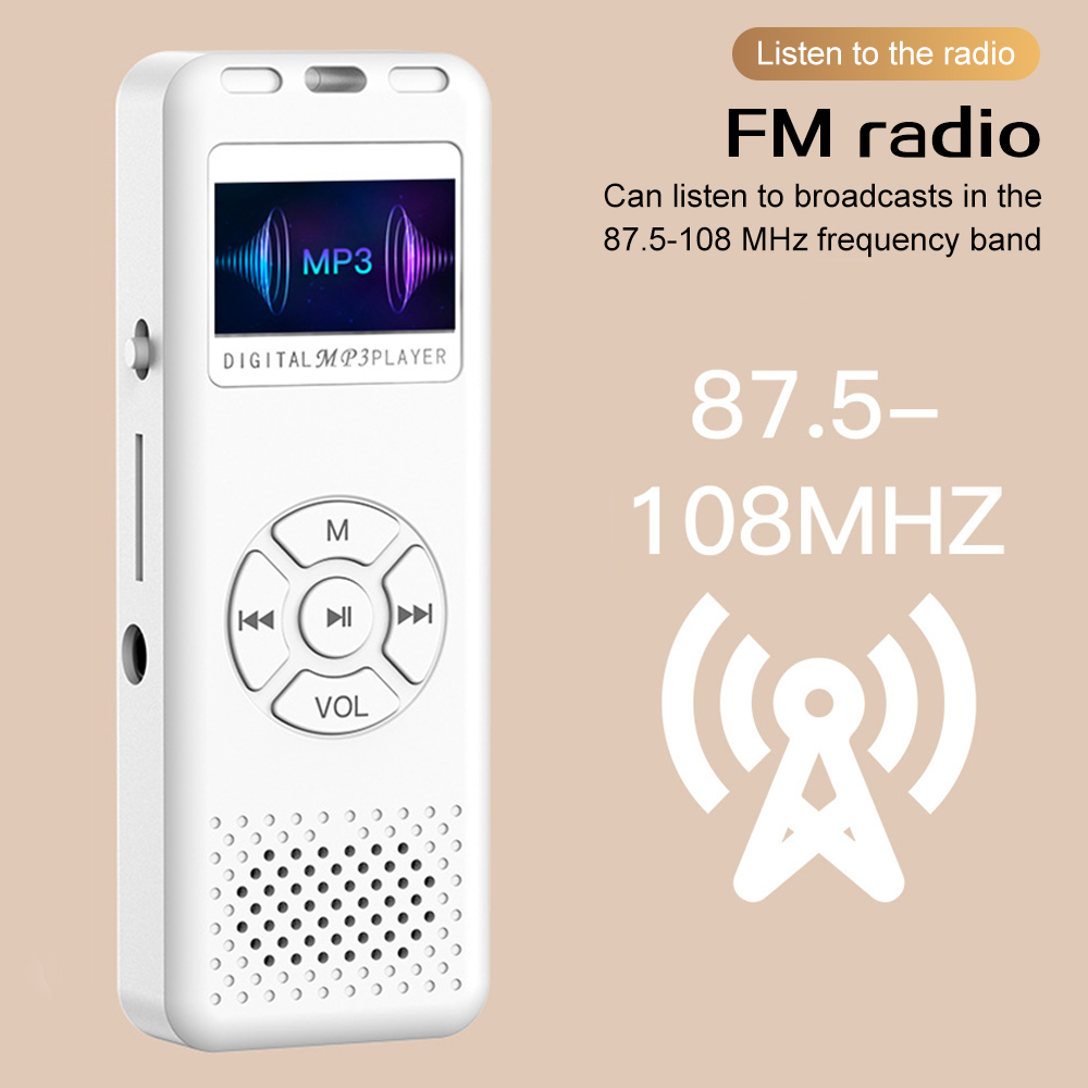 Przenośny cyfrowy dyktafon mini odtwarzacz MP3 Odtwarzacz muzyczny HiFi Wbudowany głośnik MP3 Profesjonalny dyktafon Nagrywanie WAV