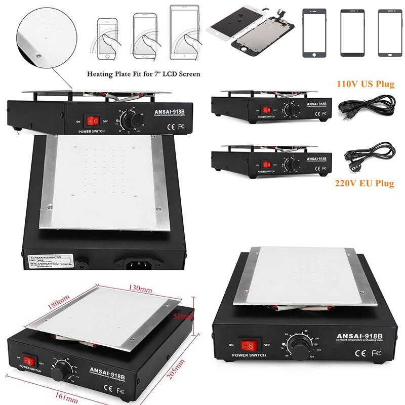 Screen Separator Auto Verwarming Metalen Telefoon Reparatie Machine Glas Removal Verwarming Platform Plaat Lcd-scherm Afscheiders