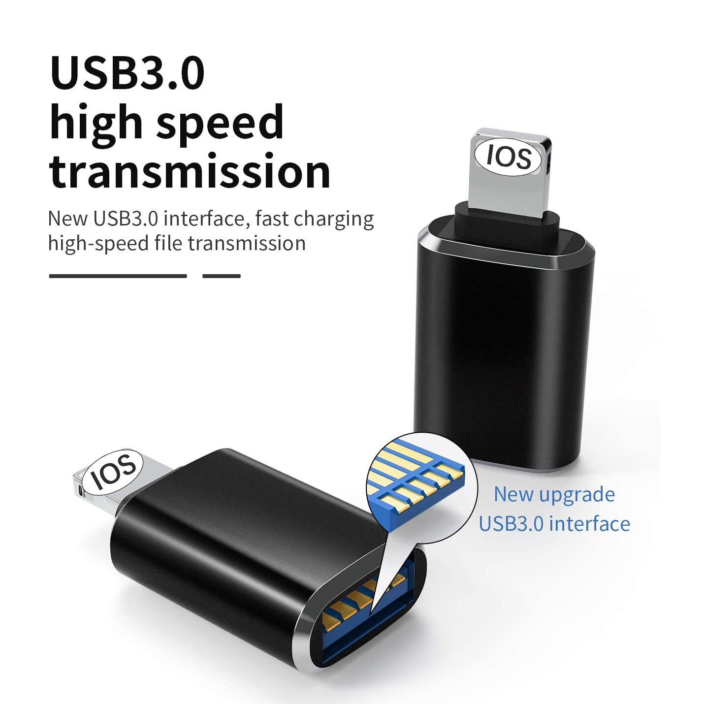 Lightning Male to USB Camera Female Adapter MFi USB 3.0 OTG Portable USB Adapter Data Sync Converter for iPhone iPad Air Pro