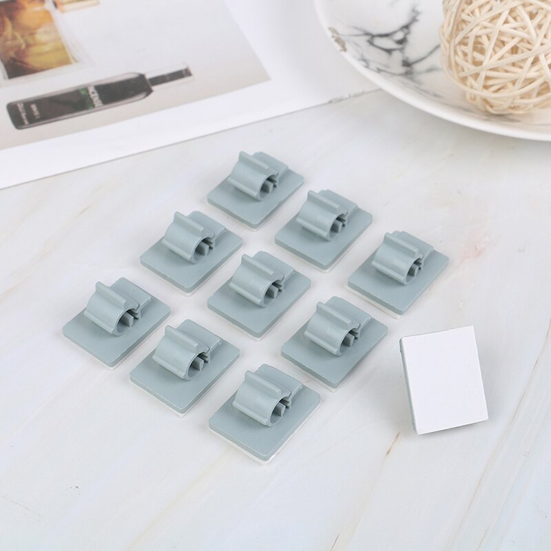10Pcs Adhesive Car Cable Clips Cable Winder Wire Tie Fixer Houder Cord Organizer Management Bureau Kabelbinder Klemmen