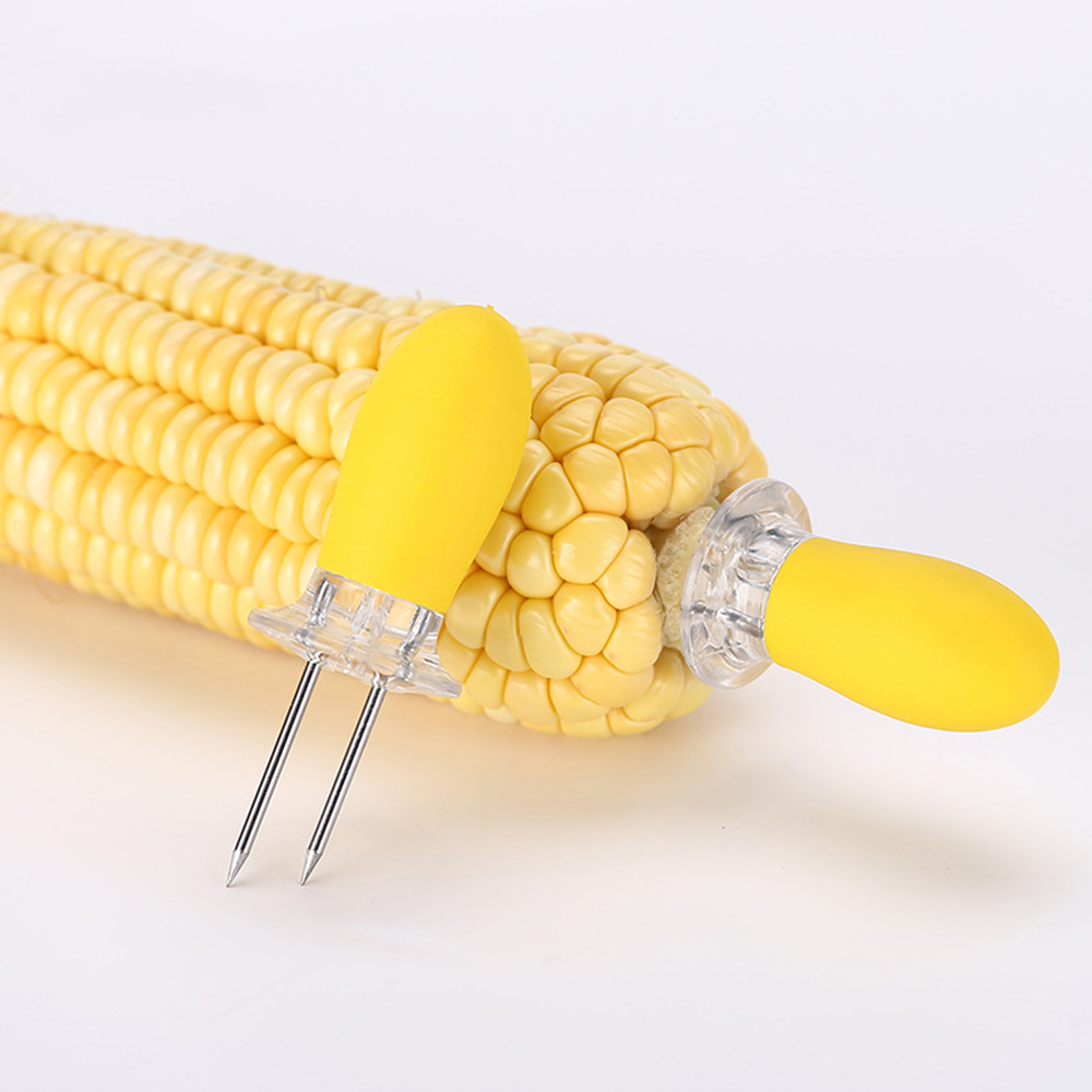2 pcs/set BBQ Corn Holders Fork Multi-Function Stainless Steel Barbecue Corn Tools Party Kitchen Barbecue Supplies
