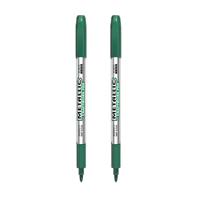 2 sztuk złoto srebro metaliczny długopis żywica pióro do rysowania farba akrylowa podkreśla mazak permanentny dla DIY żywicy epoksydowej Crfat: 2pcs green