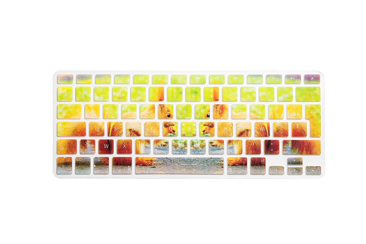 HRH EU/UK Waterproof Rainbow French AZERTY Dustproof Silicone Keyboard Cover Skin Protector for Macbook Air Pro Retina 13"15"17": GRAY