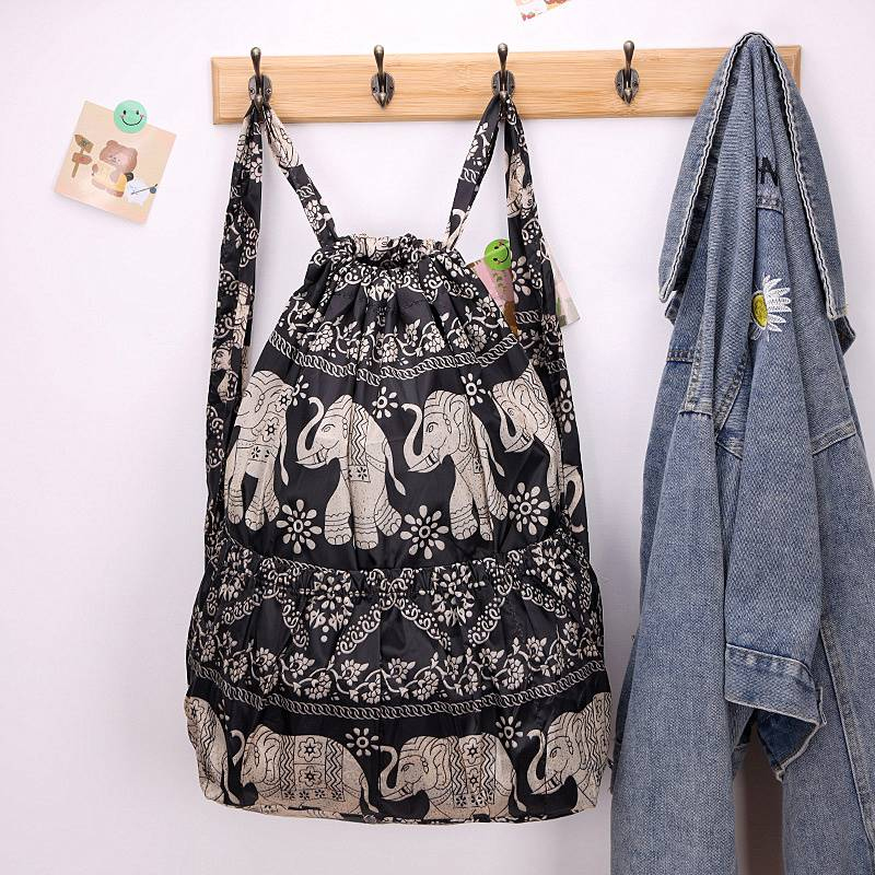 Lightweight Large Capacity Backpack Women Drawstring Strap Pocket Large Capacity Drawstring Travel Bag Fitness Sports Bag