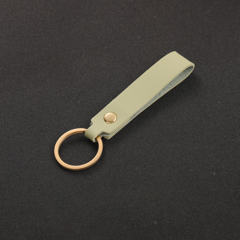 Blank PU Leather Keychain For Men Women Simple Pink Car Key Chains Metal Key Rings Business Party Wedding: Pink