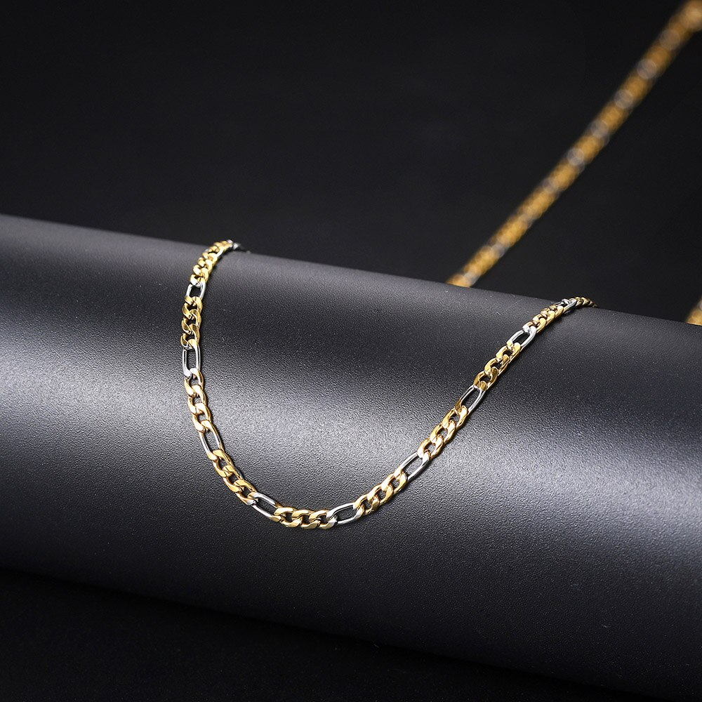 Rapper 'S Hip Hop Figaro Ketting Kettingen Voor Mannen Vrouwen Simple 3Mm Rvs Miami Cubaanse Kettingen Choker Ketting sieraden C025