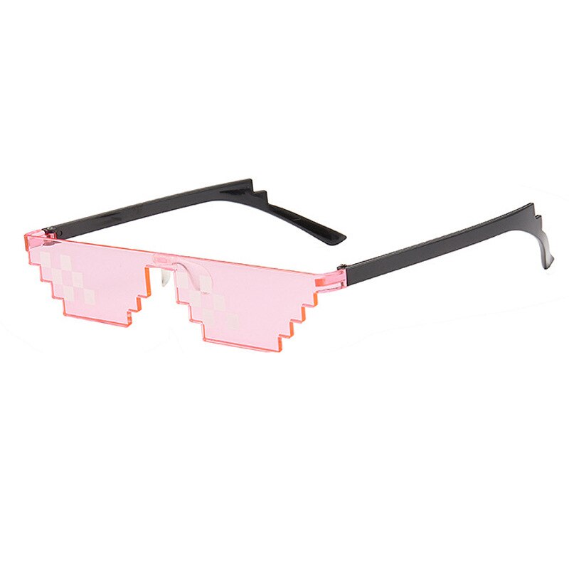 8 bits Thug vida gafas de sol pixelada hombres mujeres gafas de sol de mosaico UV400 gafas Vintage Unisex gafas de juguete: E
