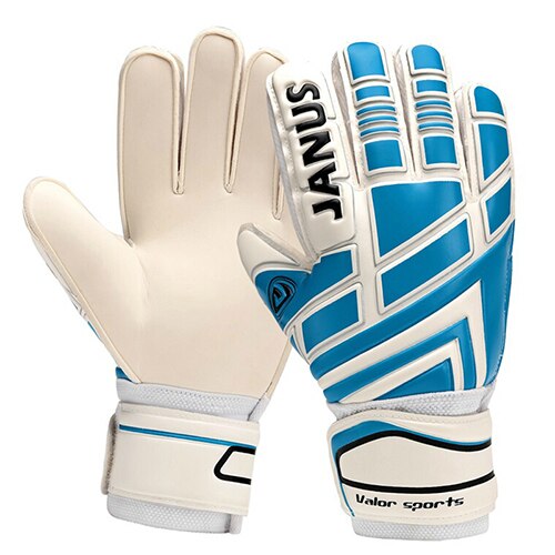 JANUS Finger Guard Children Football Gloves Adult Goalkeeper Gloves JA390: Blue White / XS