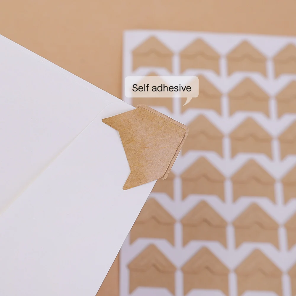 Lots Corner Stickers Album Vintage Corner Kraft Paper Stickers Self Adhered DIY Handwork Frame Photo Gold Silver Decoration