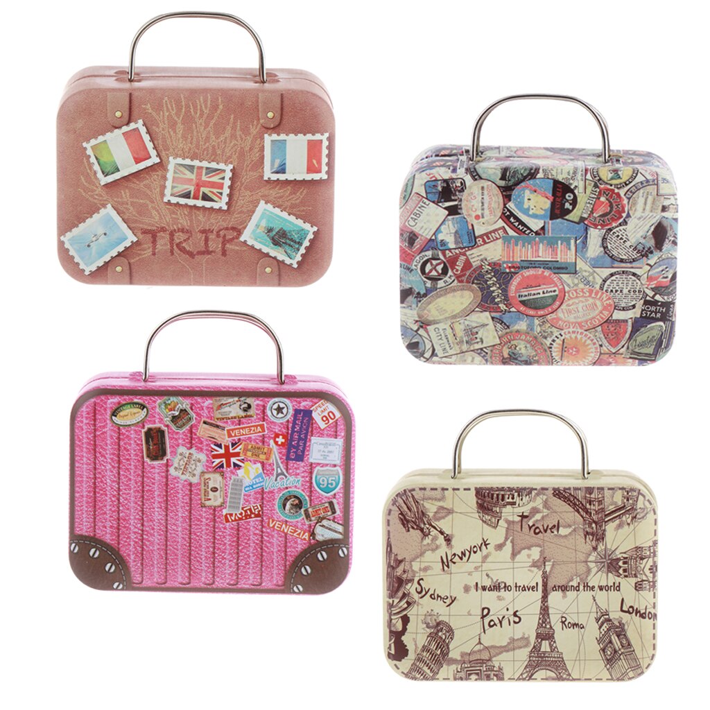 1/6 Doll Dollhouse Miniature Toy Retro Trunk Box Suitcase Luggage Traveling Case