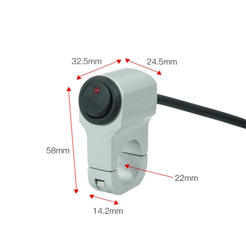 12V 25mm moto guidon phare interrupteur moto Modification bouton avec voyant lumineux pour moto Tricycle ATV Sn