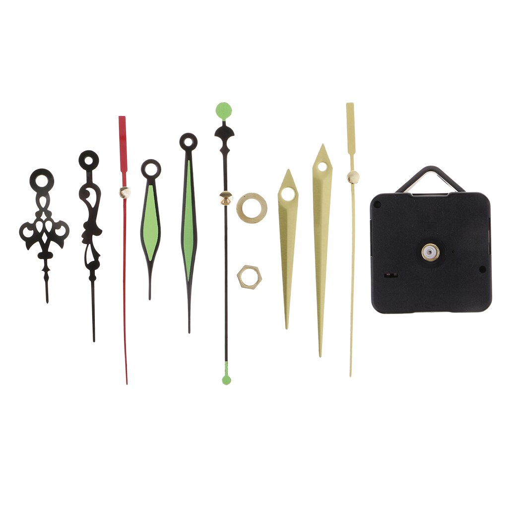 DIY Clock Mechanism Classic Hanging Black Quartz Watch Wall Clock Movement Mechanism Parts Repair Replacement - Assorted Hands