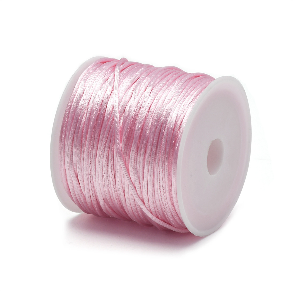Cordón de cola de rata satinada para manualidades de 1,5 mm de nailon para nudo chino, macramé, adornos, fabricación de joyas, 24 yardas