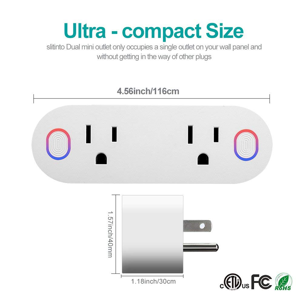Lonsonho tuya smartplugg wifi-kontakt type b oss støpsel 16a strømmonitor fungerer med alexa google hjem mini