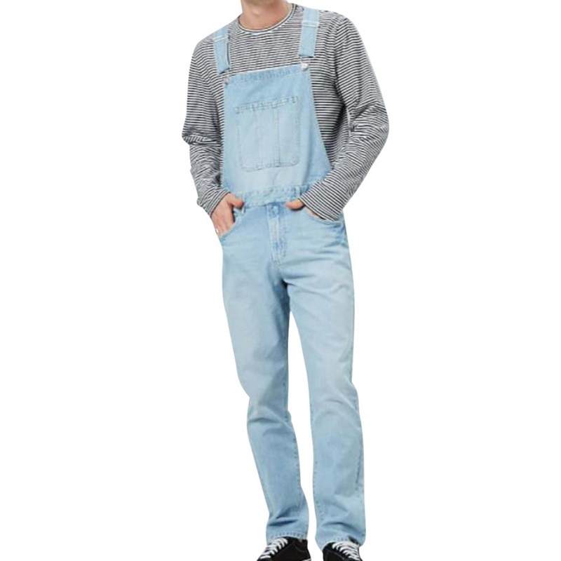 Heflashor Mannen Denim Broek Overall Een Stuk Volledige Lengte Ripped Jeans Jumpsuits Mannen Slim Casual Jeans Overalls Broek Pantalon