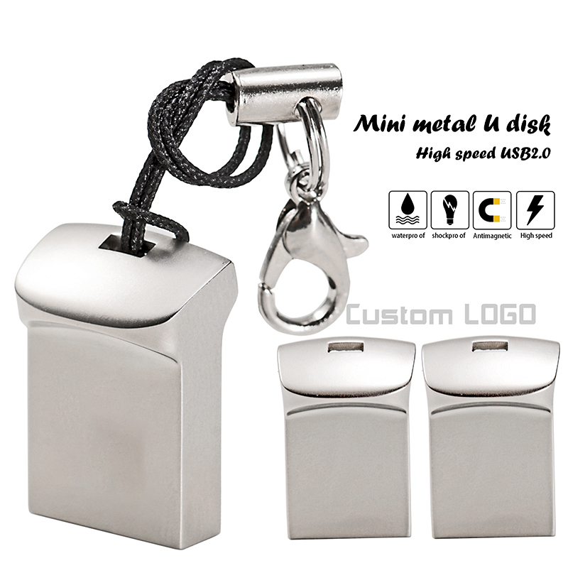 Mini Metal USB Flash Drives 128GB Business Memory Stick 64GB Black Pen Drive 32GB Silver Storage Devices 16GB