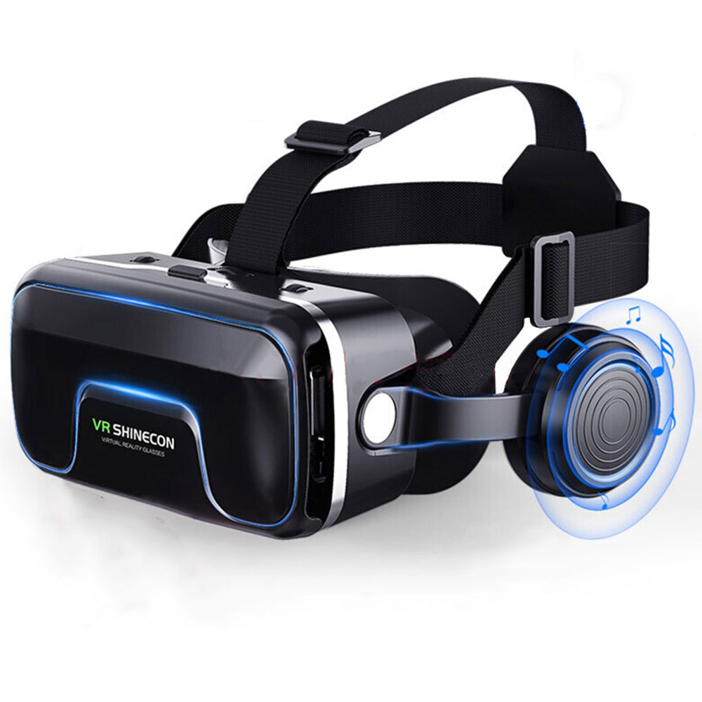 VR SHINECON Verbeterde Grote Bekijken Meeslepende Ervaring VR Bril 3D Virtual Reality met HIFI Hoofdtelefoon